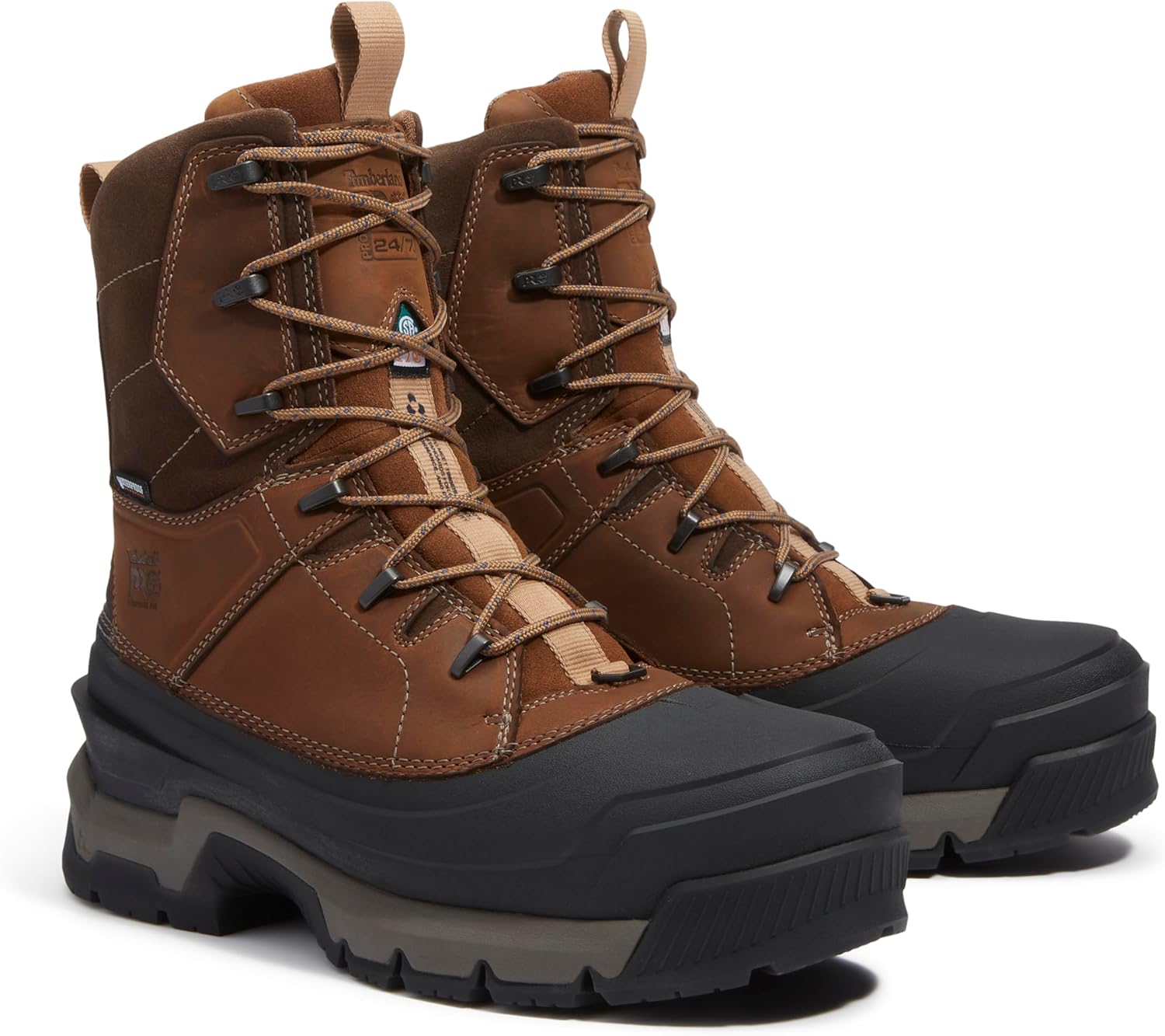 Timberland PRO Siberian, мужские, коричневые, с композитным мыском, EH, PR, водостойкие/утепленные, противоскользящие, 8 дюймов, рабочие ботинки, Medium Brown — фото 2