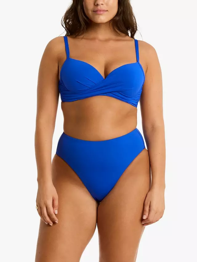 

Топ бикини Sea Level Essentials Cross Front Moulded Underwire, цвет cobalt
