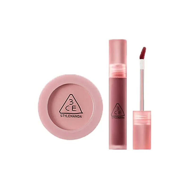 Жидкая помада Blush набор макияжа натуральное матовое покрытие комплект из двух штук 3CE