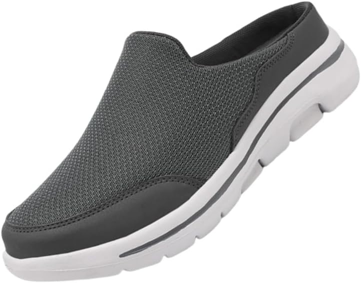 

Мужские большие и высокие легкие слипоны для повседневной носки - верх из дышащей сетки и ткани, подошва с амортизацией MD, комфортное летнее использование для спорта и повседневной одежды Clolinde, темно-серый