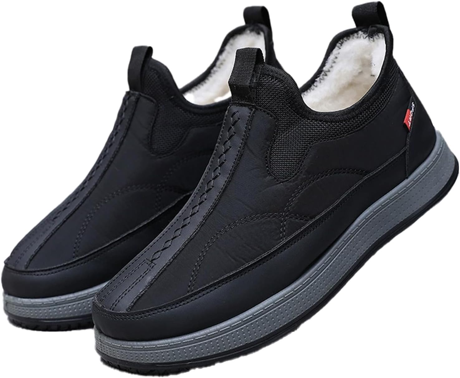 

Мужские зимние ботинки с утолщенной флисовой подкладкой, водонепроницаемые снегоступы, повседневные утепленные прогулочные ботинки с меховой подкладкой Ghtrhsb, черный