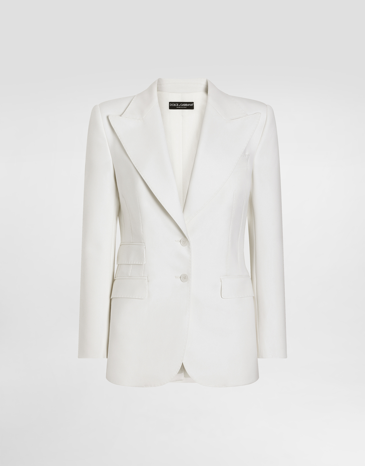 

Однобортный шерстяной блейзер turlington Dolce & Gabbana, белый