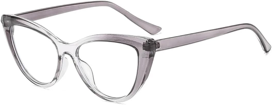 

Солнцезащитные очки с защитой от УФ-излучения UV400 | Оправа «кошачий глаз», прозрачные линзы | для женщин и мужчин, для занятий спортом на открытом воздухе и вождения DSVIGF, Gray