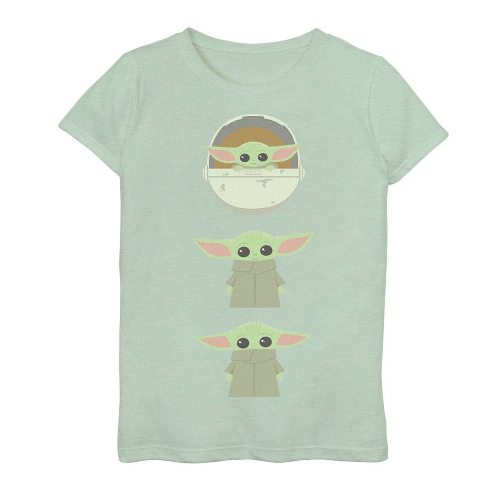 

Футболка с рисунком The Mandalorian Child или Baby Yoda Stack для девочек 7–16 лет Star Wars, цвет Mint