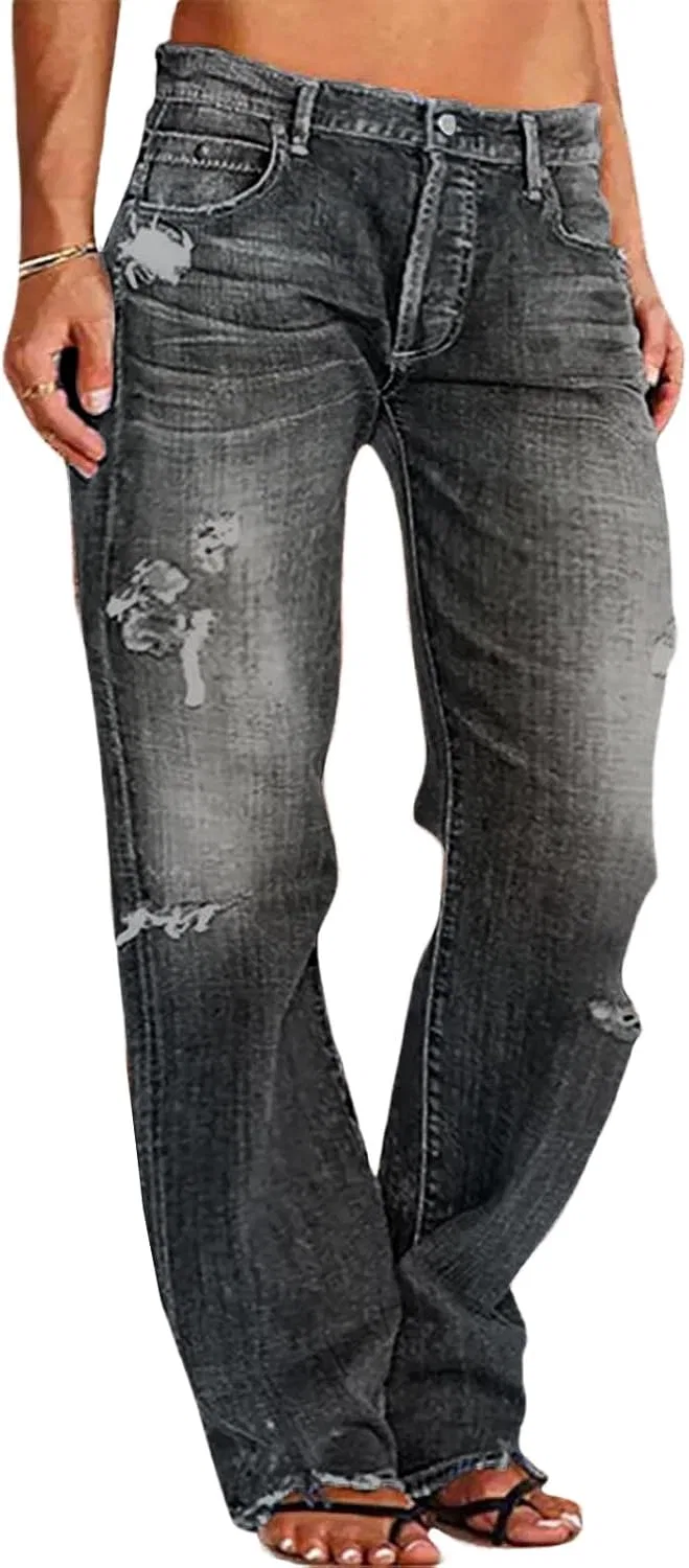 Джинсы свободные boyfriend, Ripped Jeans, черный