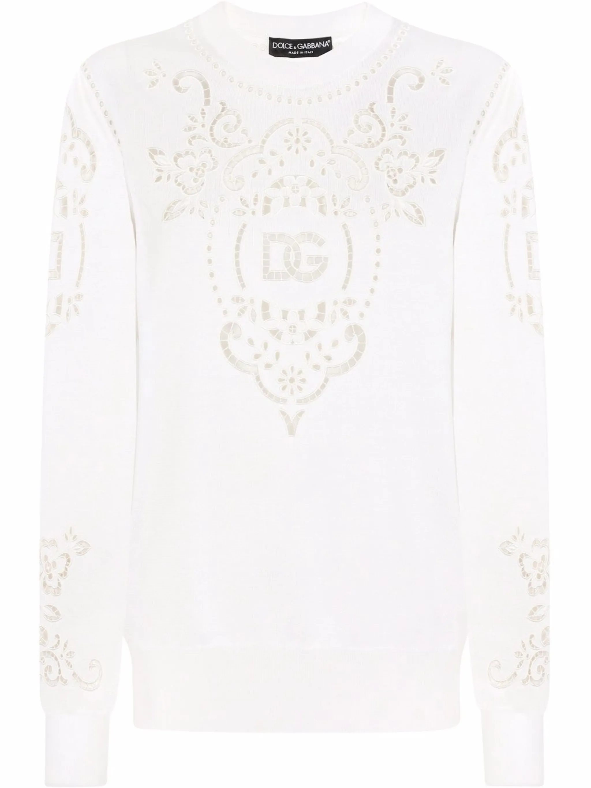 

Шелковый джемпер с вышивкой Dolce & Gabbana, белый