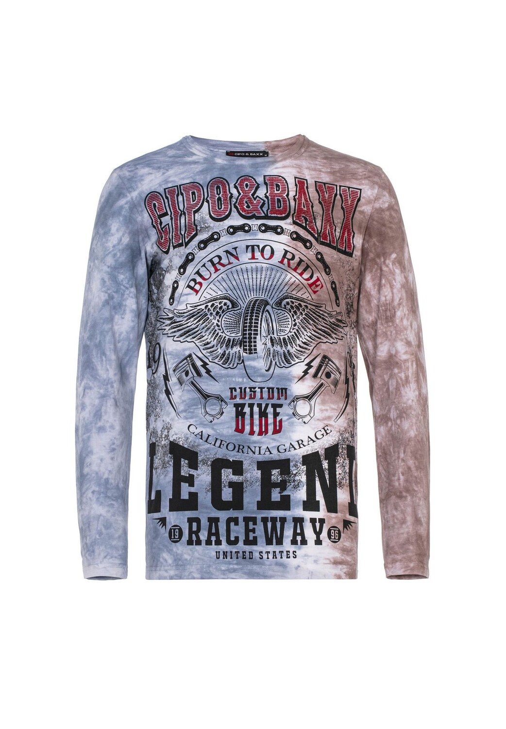 

Рубашка с длинными рукавами в прохладном цветовом градиенте CIPO & BAXX, цвет Brown Blue