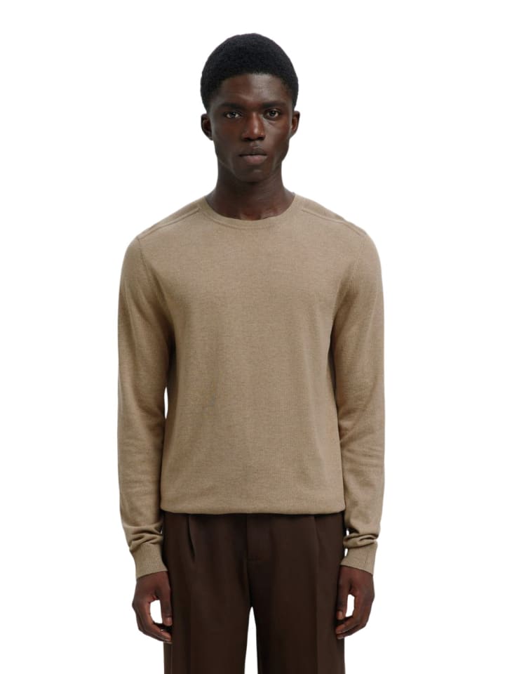 

Свитер SLHBERG CREW NECK B коричневого цвета SELECTED HOMME