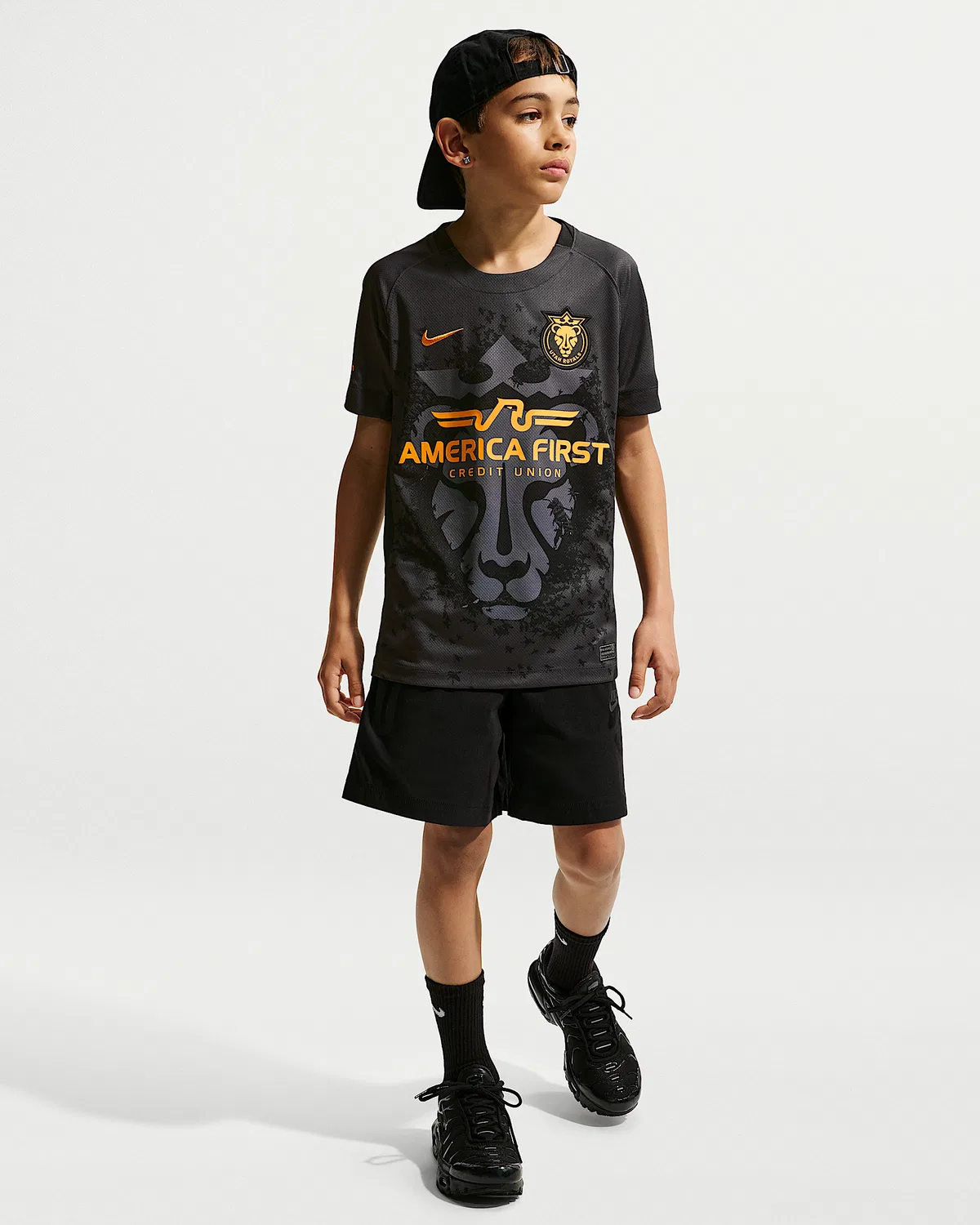 Большие детские Nike Dri-FIT NWSL Replica Jersey Utah Royals Stadium Away, Anthracite — фото 4