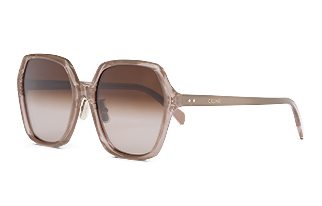 

Женские солнцезащитные очки в квадратной оправе с пластинчатой рамкой Celine, коричневый