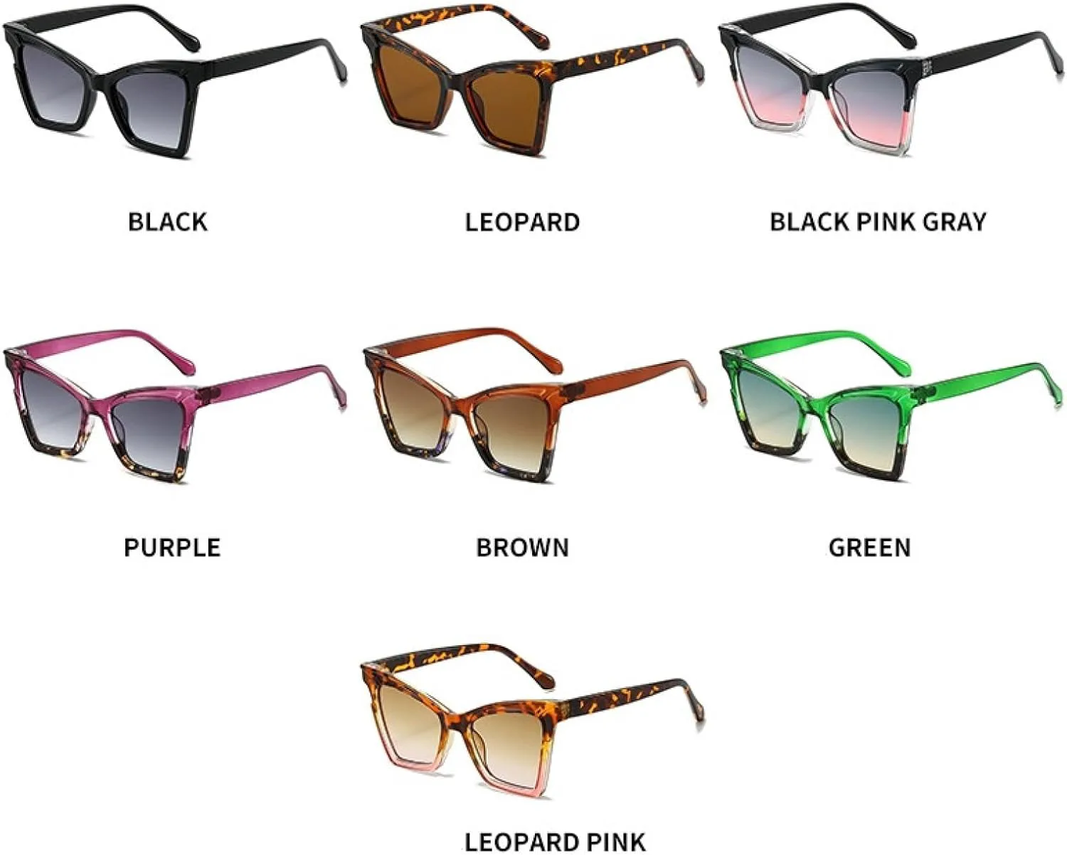 

Солнцезащитные очки с защитой UV400 | Градиентные линзы "кошачий глаз" | Для женщин и мужчин | Для занятий спортом на открытом воздухе и вождения DSVIGF, Black Grey