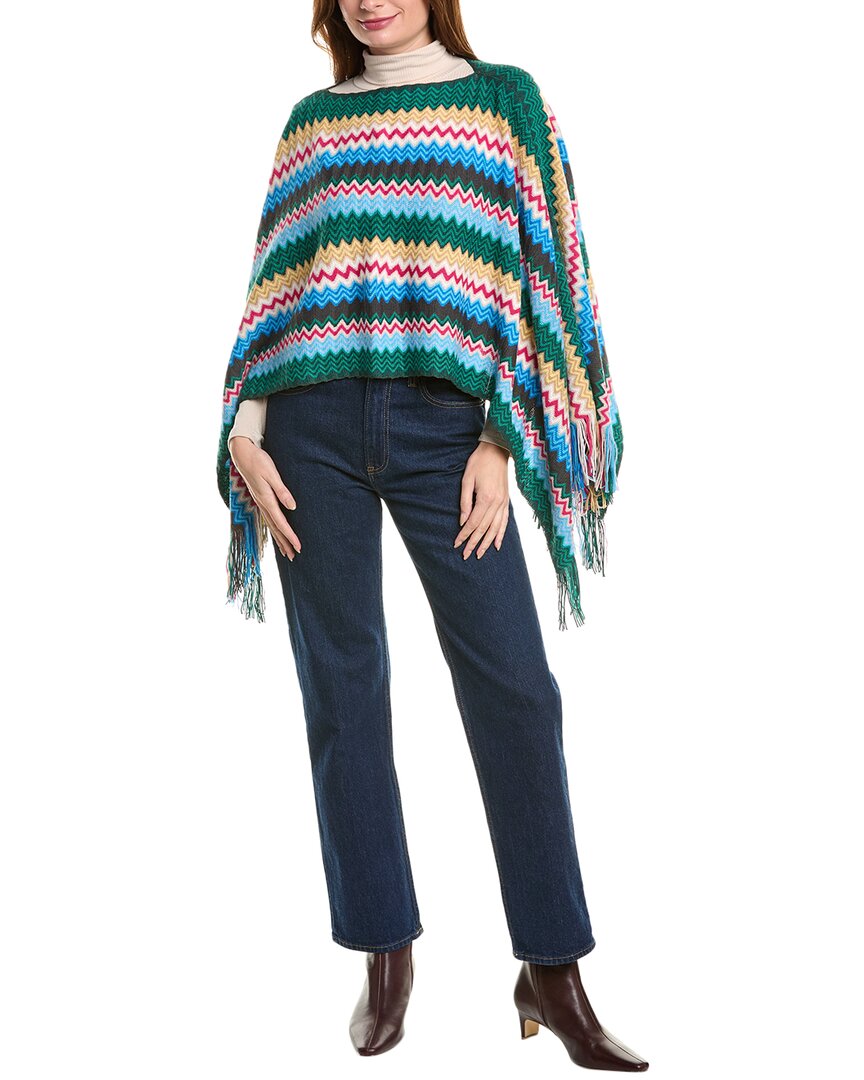 

Пончо Missoni из смесовой шерсти, зеленый