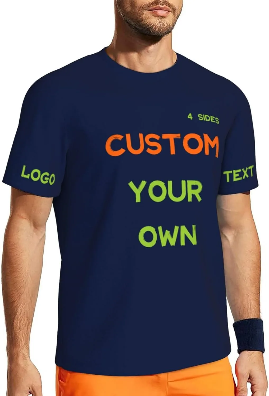 Футболка Custom с принтом на 4 сторонах для мужчин — фото 2