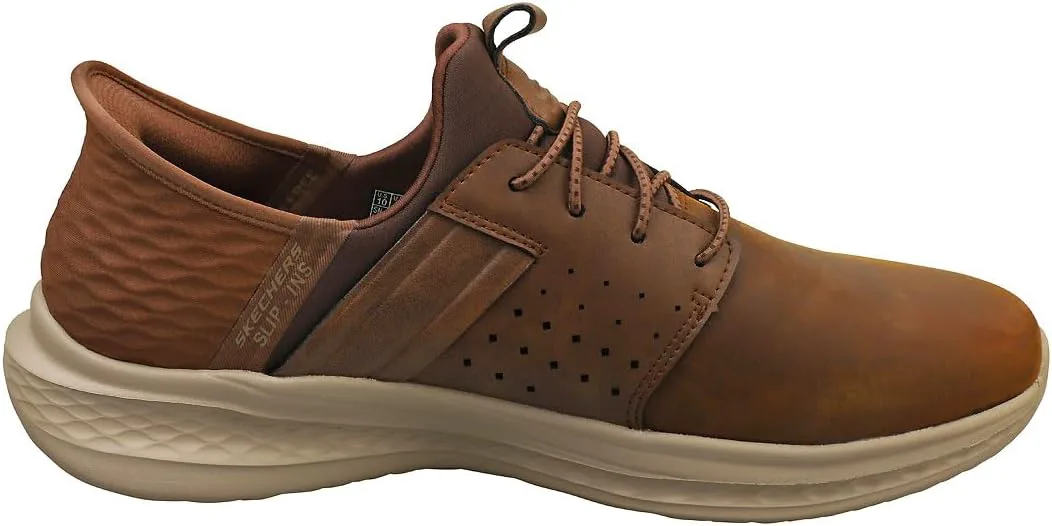 Мужские кроссовки Skechers Streetwear Slade - Zachary с круглым носком, шнуровкой-резинкой и облегченным входом, коричневый — фото 3