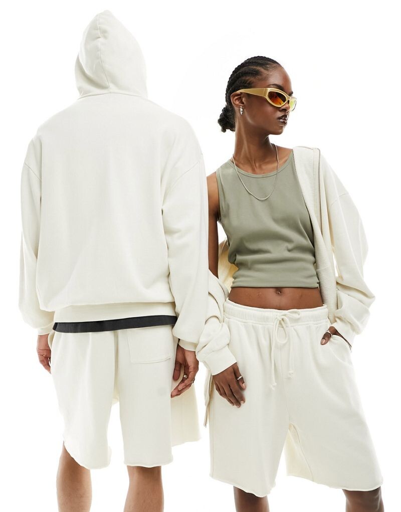 

Бежевая толстовка унисекс с такой же молнией ASOS DESIGN