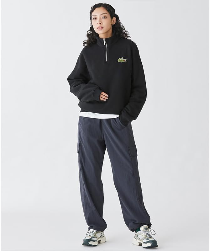 Комплект Lacoste: толстовка с воротником-стойкой на молнии до середины груди + спортивная толстовка и брюки, черный — фото 3