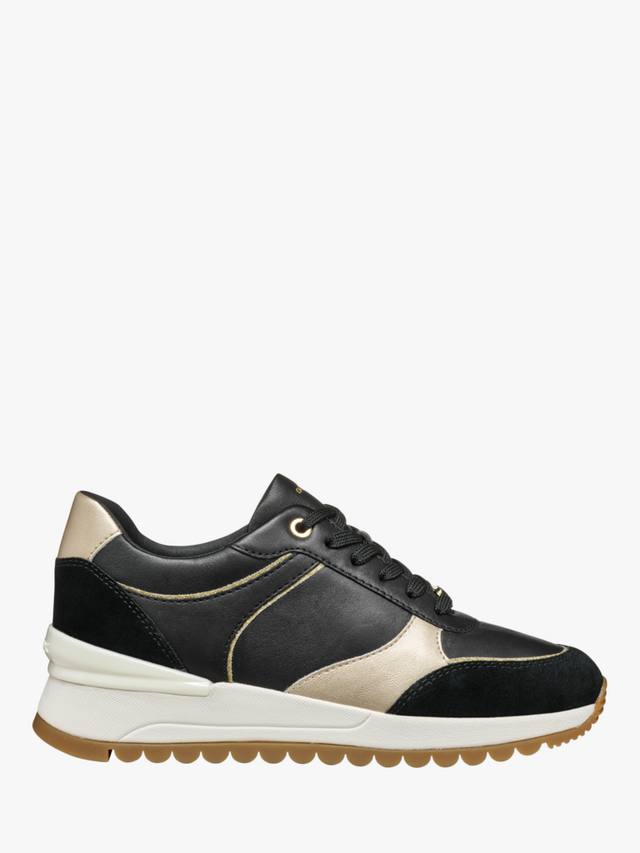 Кожаные кроссовки desya Geox, цвет Black/Light Gold