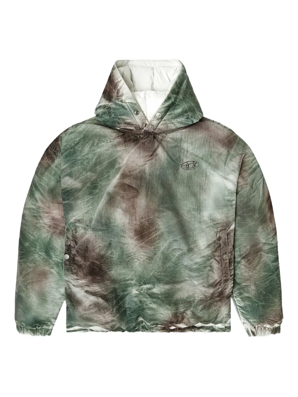 

Пуховик с капюшоном из коллаборации с Thug Club Diesel, зеленый