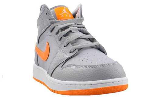 Кроссовки 1 mid wolf grey яркий цитрусовый Air Jordan, серый — фото 3