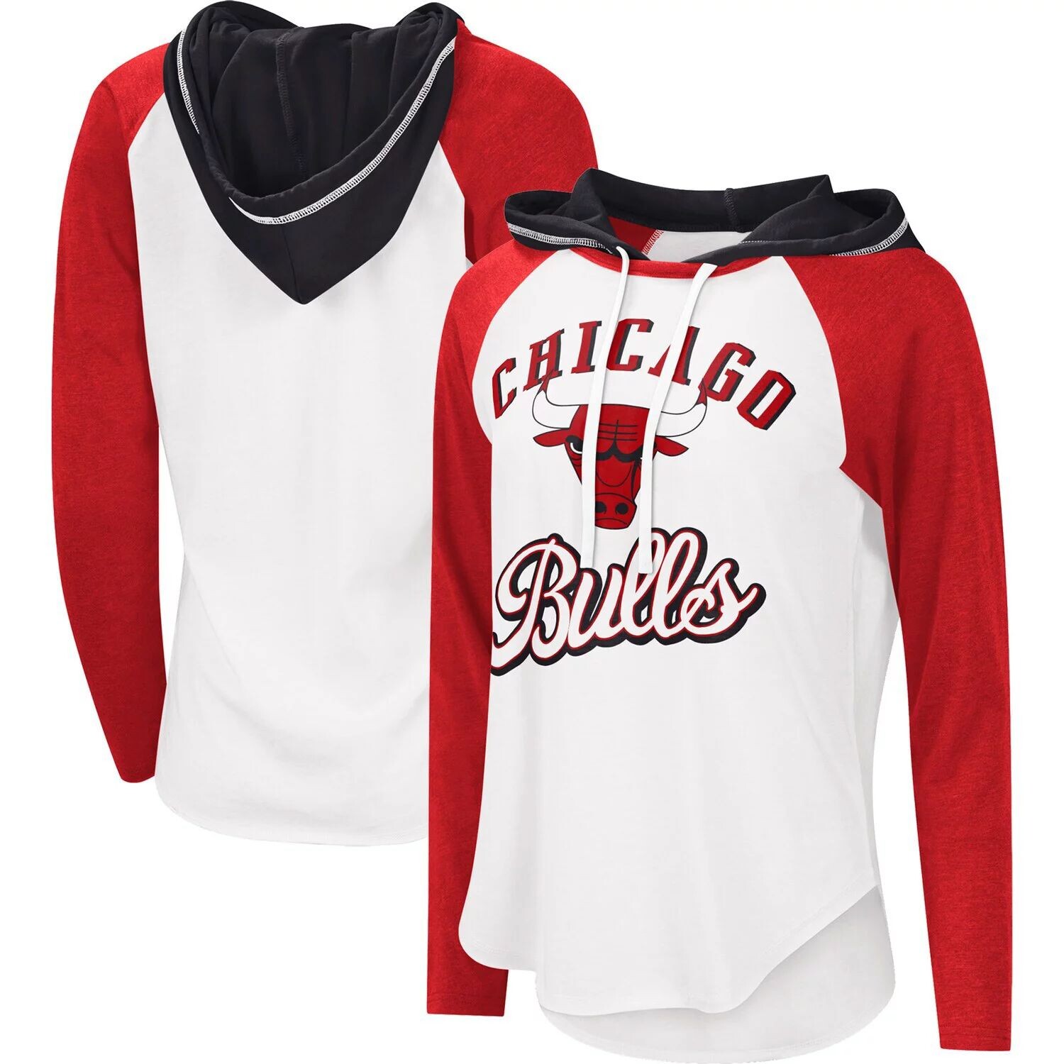 

Женская худи G-III 4Her by Carl Banks White Chicago Bulls MVP худи с регланами и футболка с длинными рукавами G-III