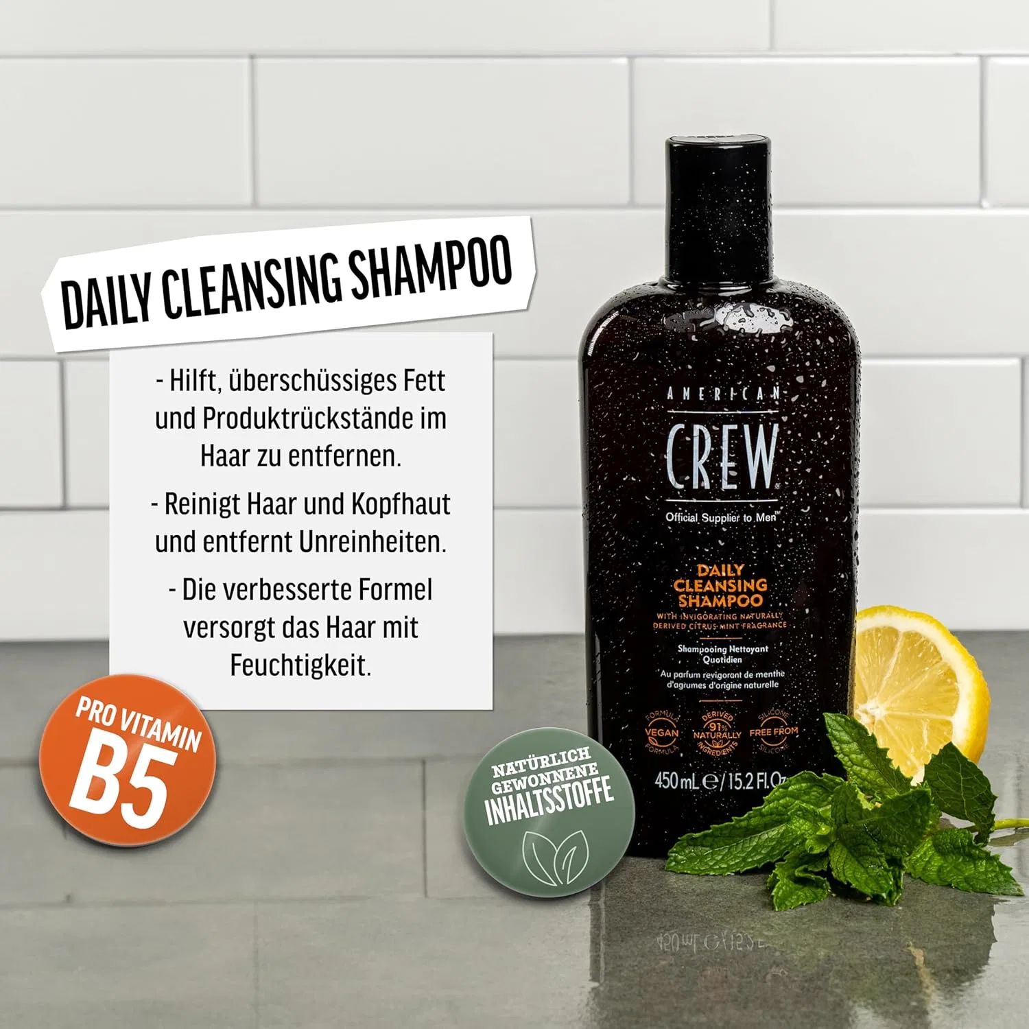 Мужской шампунь для ежедневного очищения «Daily Cleansing» от AMERICAN CREW, 1000 мл American Crew — фото 3