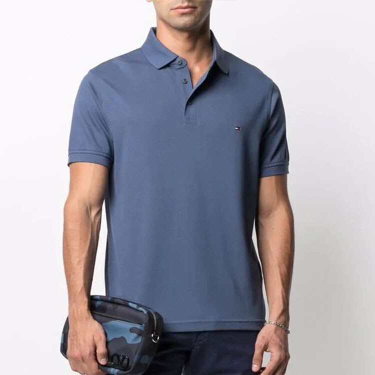 Рубашка поло мужская Shady Blue Tommy Hilfiger, цвет Haze Blue — фото 2