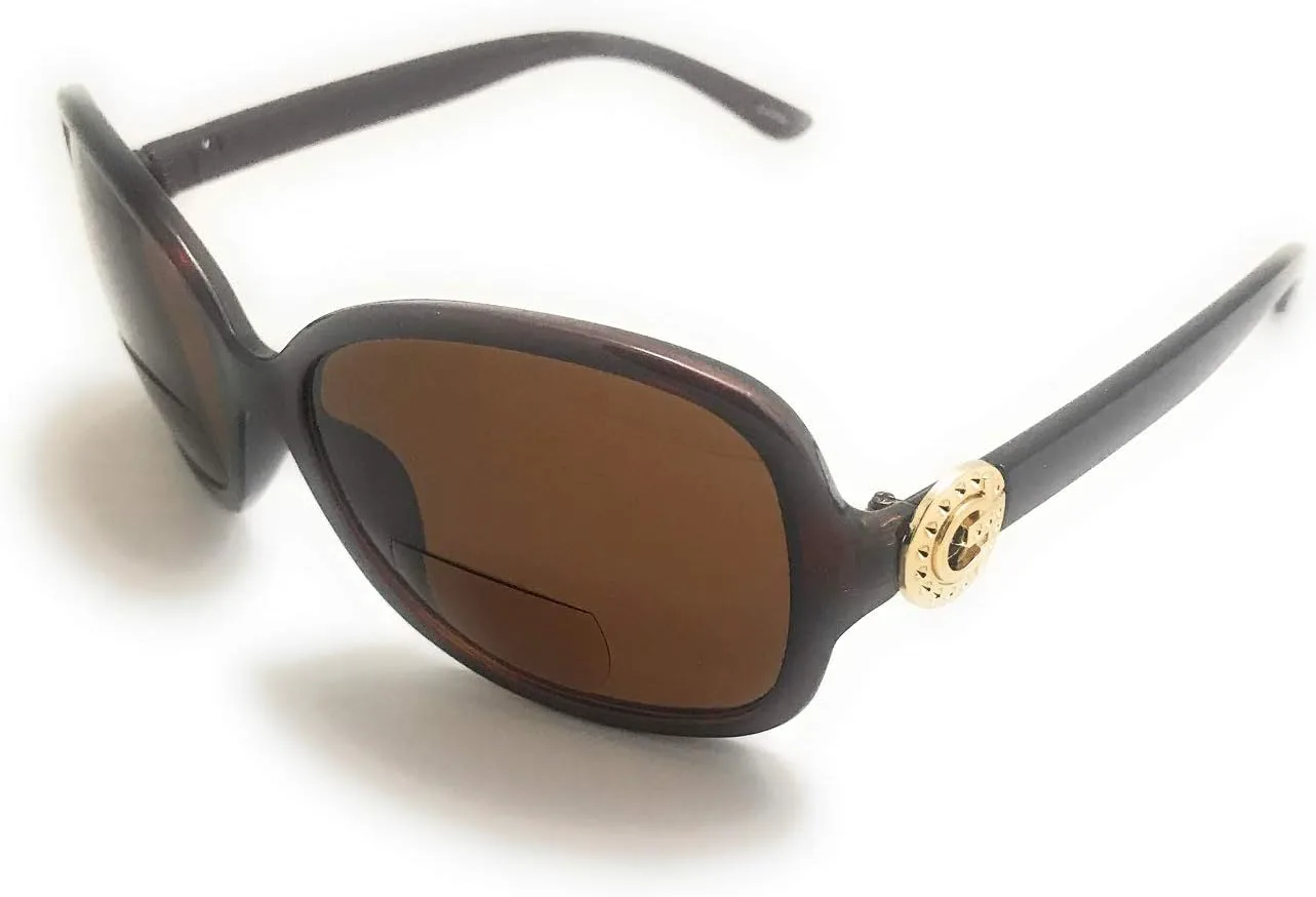 

Женские невидимые бифокальные солнцезащитные очки для чтения в стиле ретро с защитой от УФ-излучения и пружинным шарниром, модные для активного отдыха MyUV, Brown