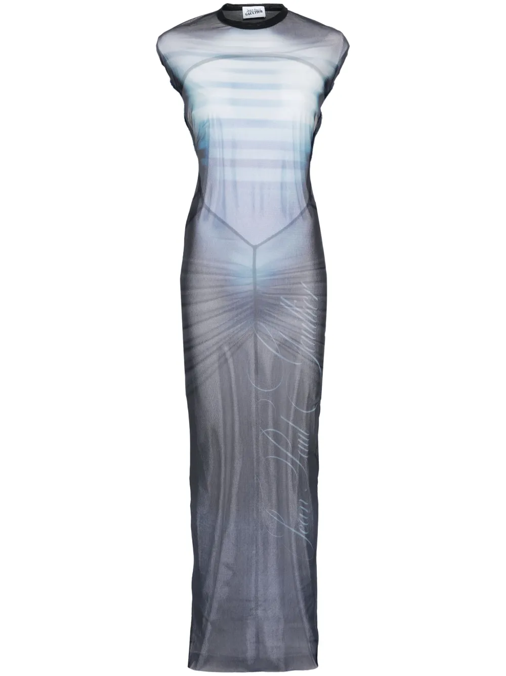

Полупрозрачное платье макси Jean Paul Gaultier, синий