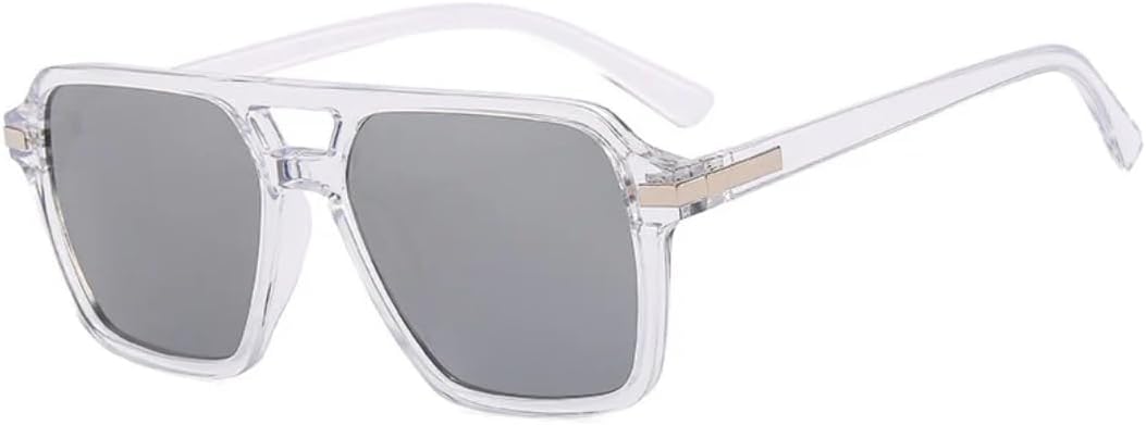 

Солнцезащитные очки с защитой UV400 | Двойные перемычки, градиентный сине-желтый цвет | для женщин и мужчин, для занятий спортом на открытом воздухе и вождения DSVIGF, Clear-silvermirror