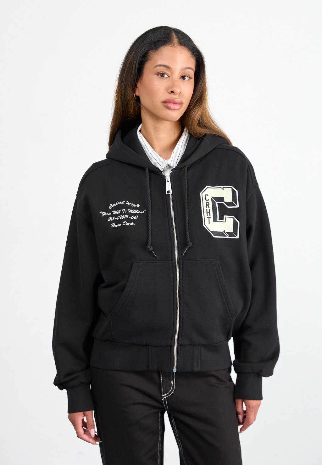 

Толстовка на молнии HOODED Carhartt WIP, черный