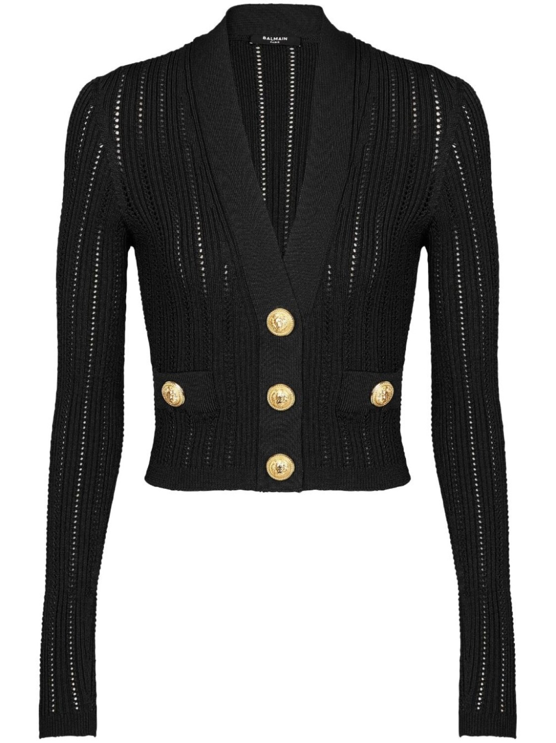 

Balmain укороченный кардиган рыхлой вязки, черный
