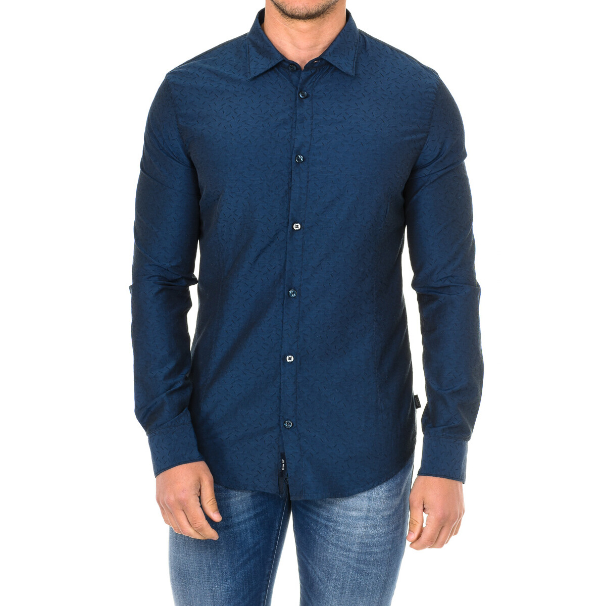 

Рубашка с длинным рукавом и воротником с лацканами 3y6c54 6n2wz Armani Jeans, синий