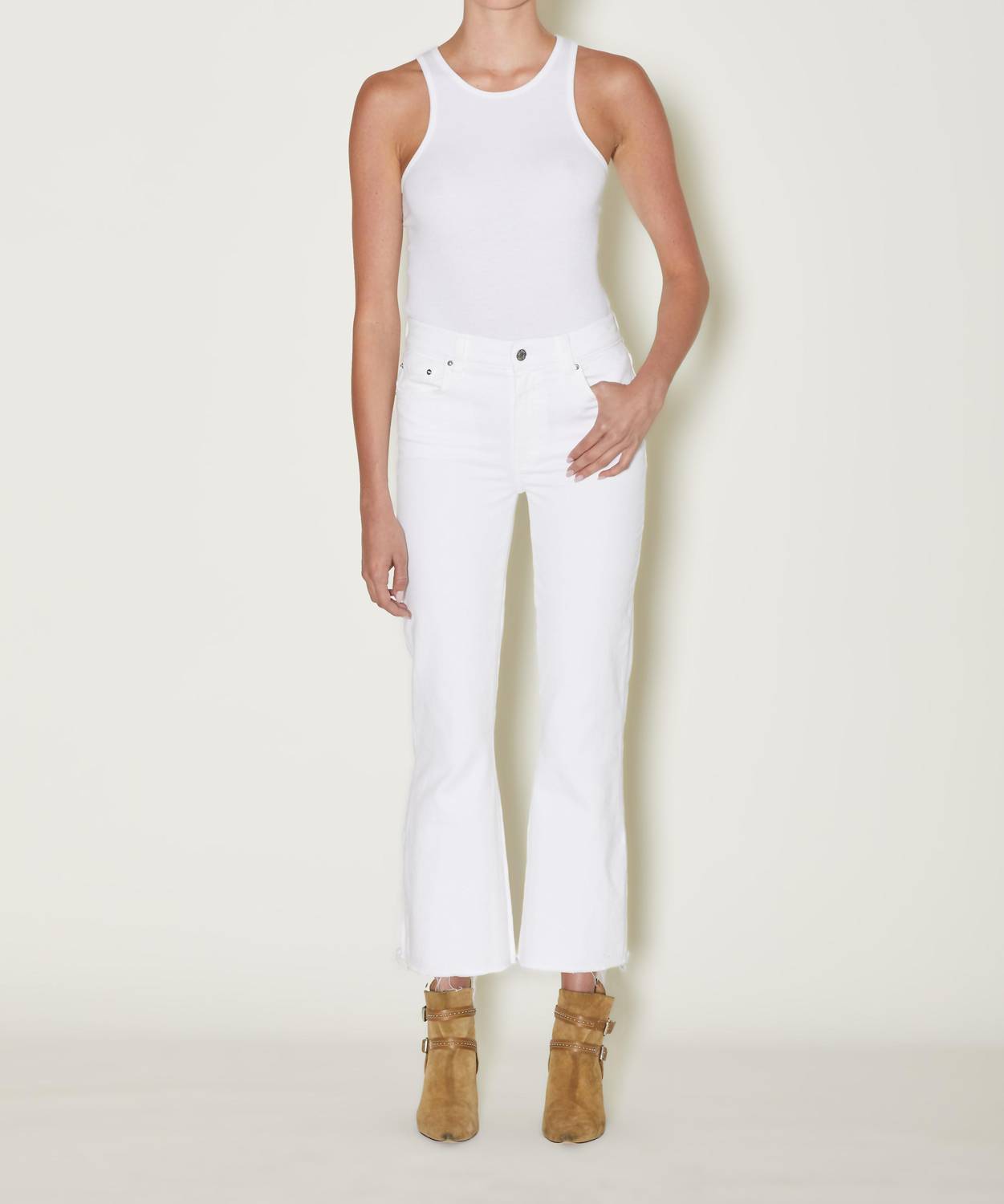 

Джинсы-клеш Bella Crop белого цвета Le Jean