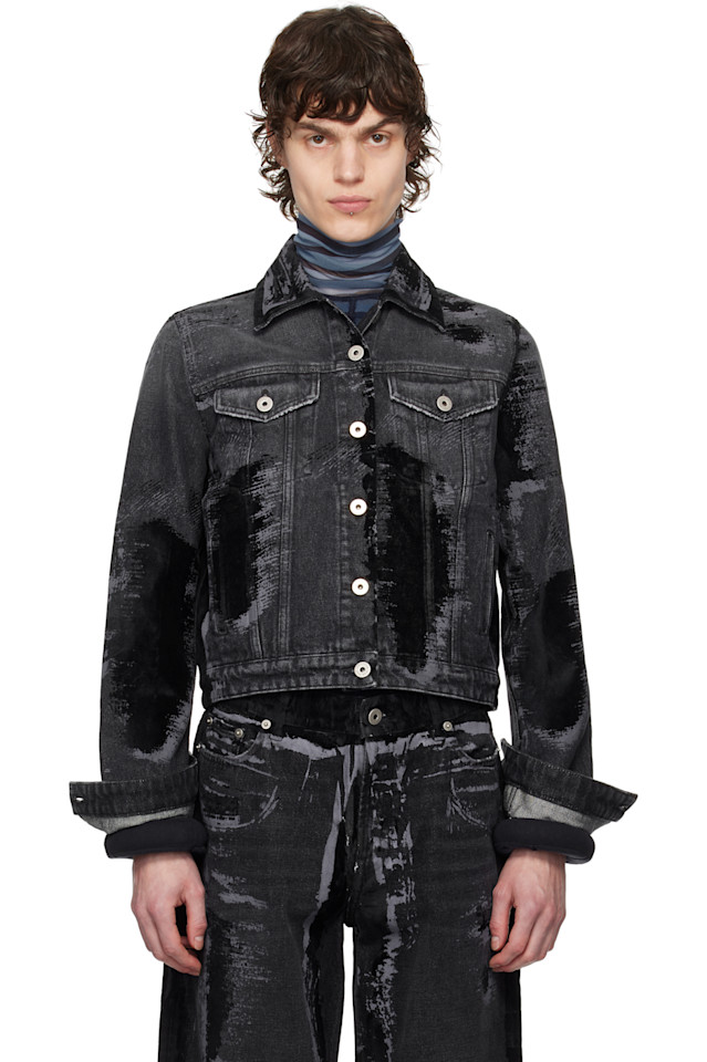 

Велюровая джинсовая куртка Jean Paul Gaultier, черный