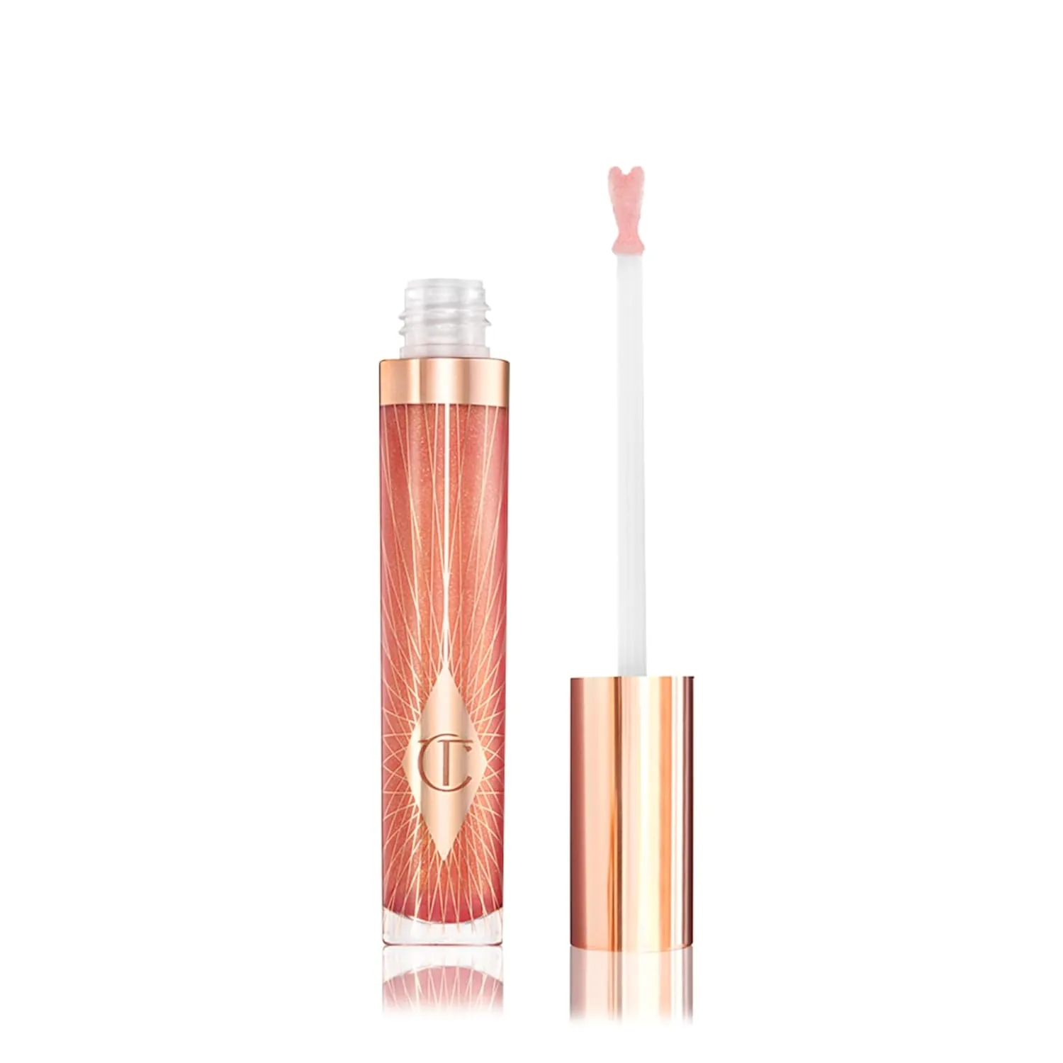 Charlotte Tilbury Collagen Lip Bath - Блеск для губ, придающий им объем и сияние - Формула с ухаживающими компонентами для увлажнения и питания губ, Peachy Plump - peach