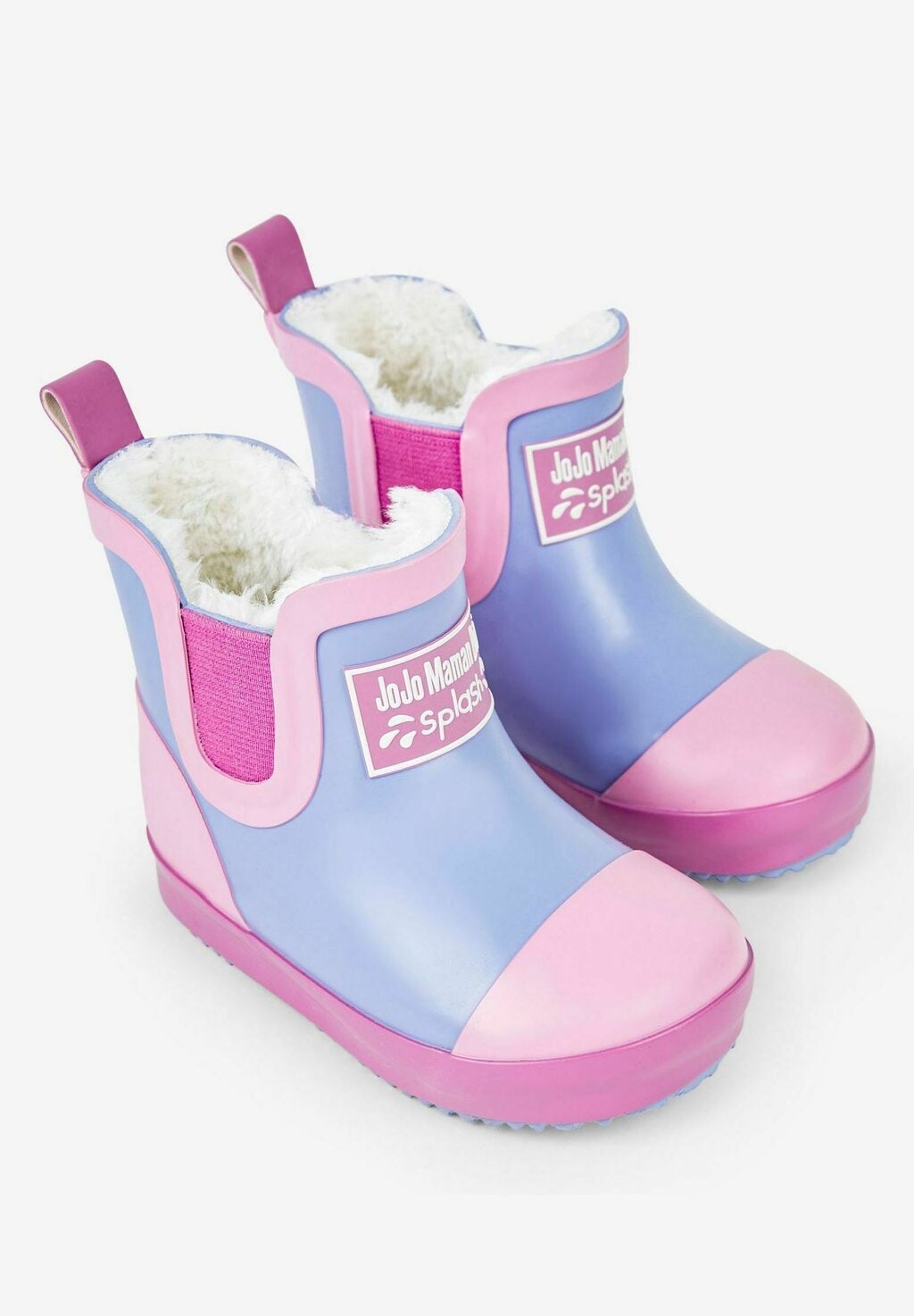 Сапоги резиновые Cosy Lined Color Block JoJo Maman Bébé, цвет lilac — фото 2