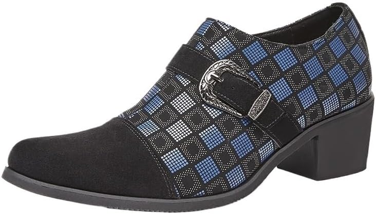 

Мужские ботинки Челси без отделки, кожаные ботильоны на высоком каблуке с заостренным носком, низкие оксфорды с боковой молнией, для делового, свадебного, вечернего и повседневного ношения Zestrelax, синий