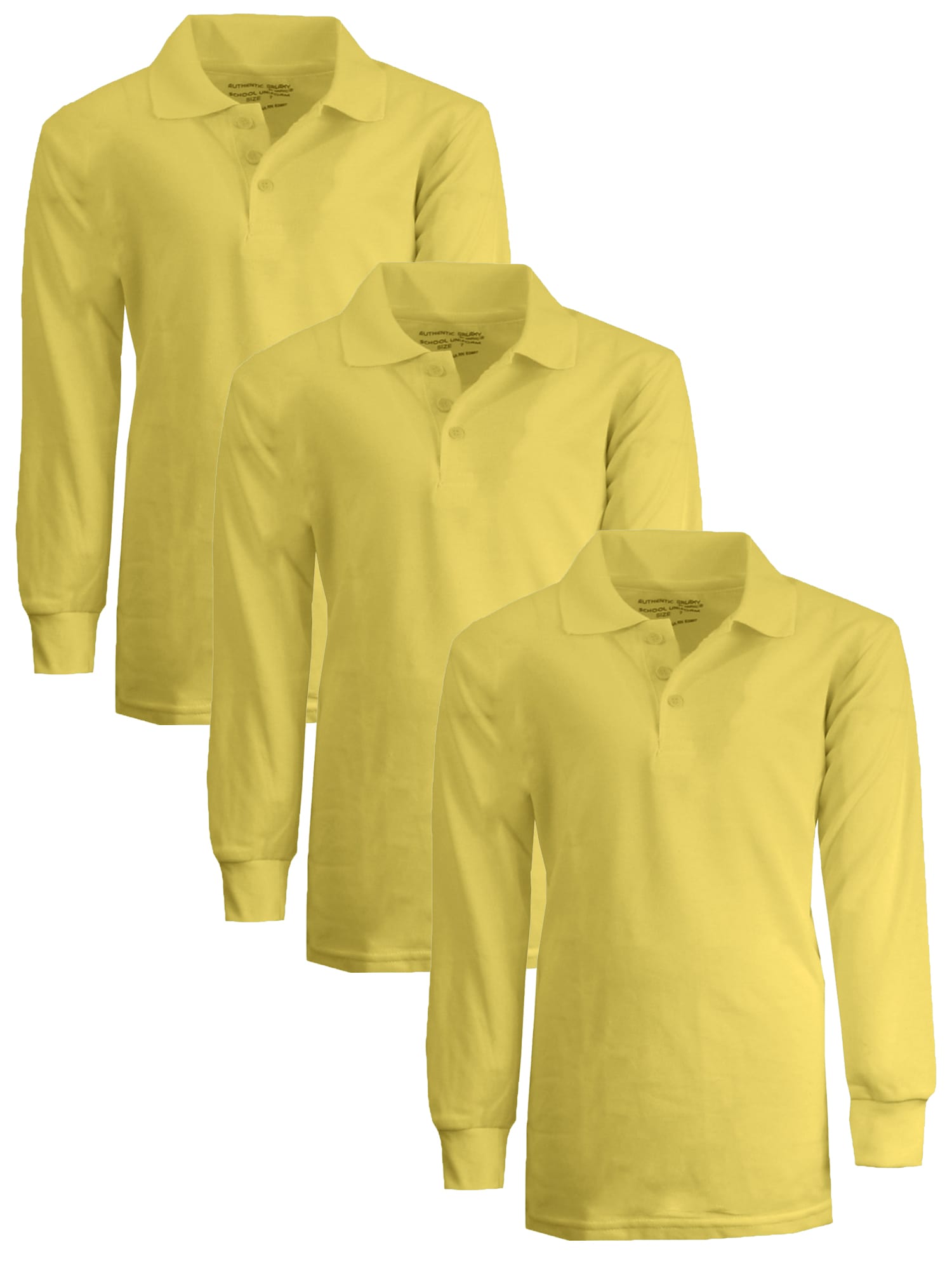 

Футболки-поло Galaxy Authentic для мальчиков, облегающие, с длинным рукавом, 3 шт. Galaxy By Harvic, желтый/желтый/желтый