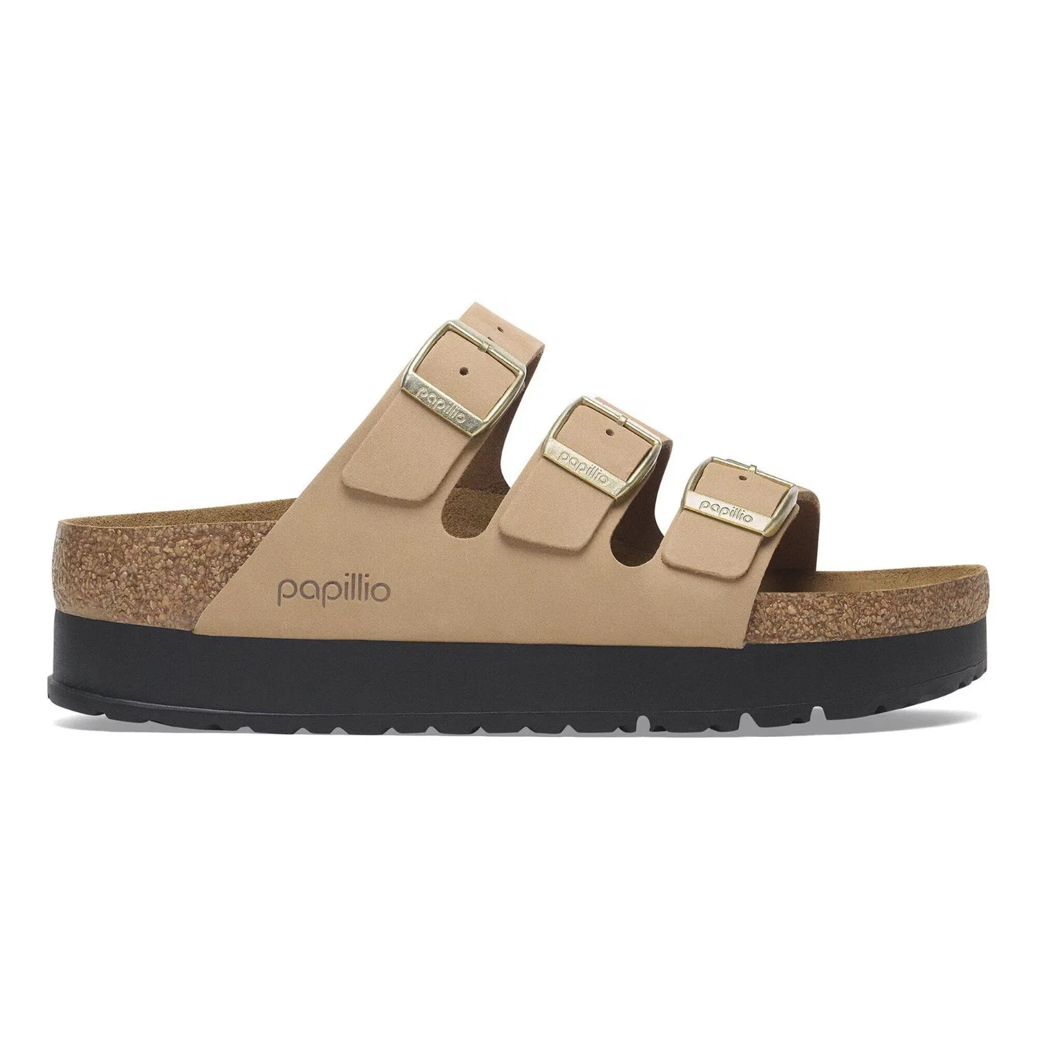 Мужские сандалии Birkenstock Florida 1029760, бежевая нубуковая кожа, платформа, HAWK1317 — фото 3