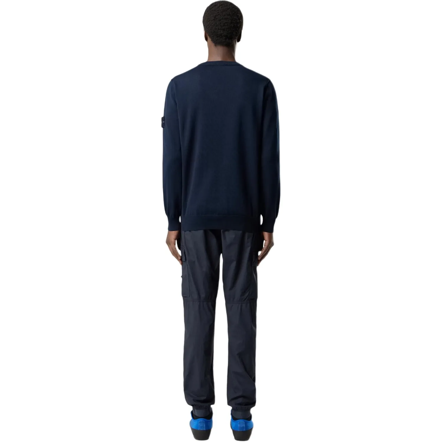 STONE ISLAND Свитшот мужской Navy Blue Crew Neck Moderate — фото 4