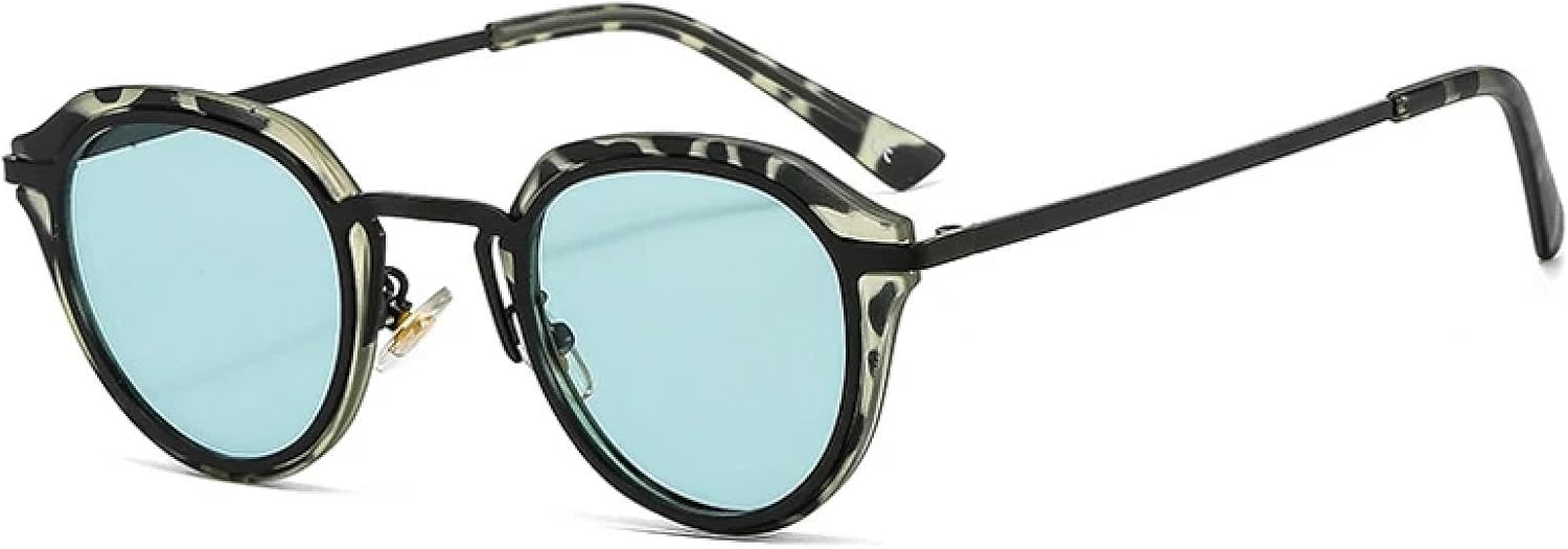 

Популярные модные овальные женские солнцезащитные очки в стиле ретро, ​​конфетные оттенки, защита от УФ-излучения UV400, мужские круглые очки с леопардовым градиентом TVTBBVV, Green Leopard Green