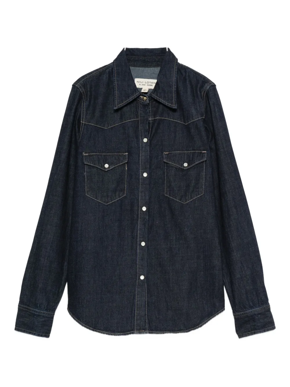 

Джинсовая рубашка с нагрудным карманом Nili Lotan, синий