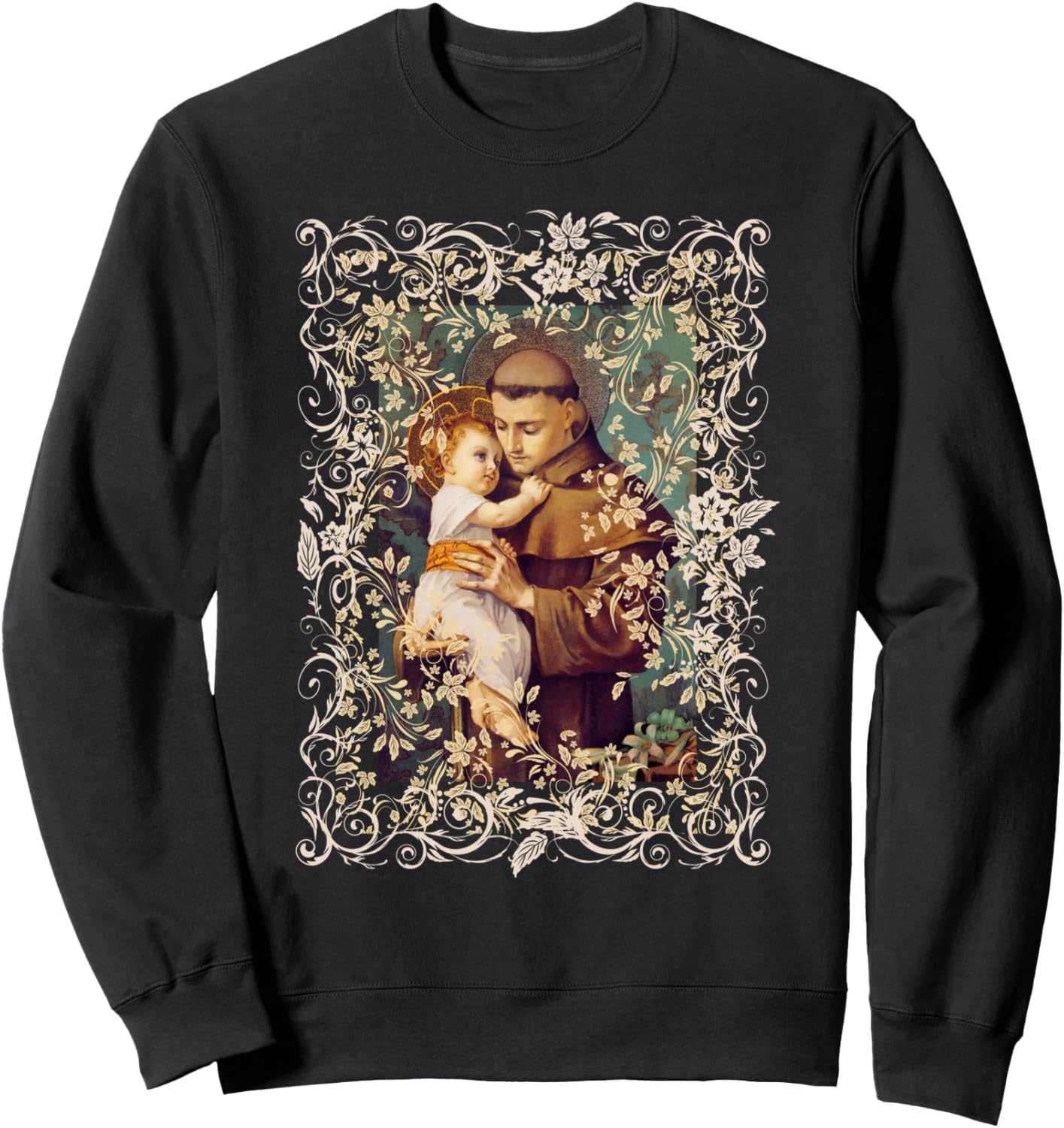 

Винтажная толстовка с изображением святого Антония Падуанского для малышей Happy Catholics, черный