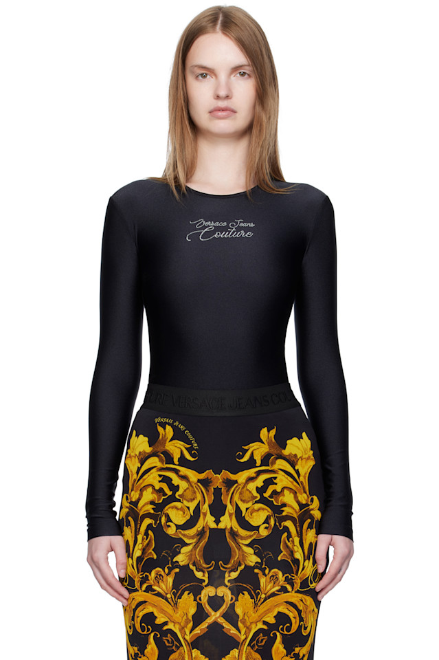 

Боди с логотипом Versace Jeans Couture, черный
