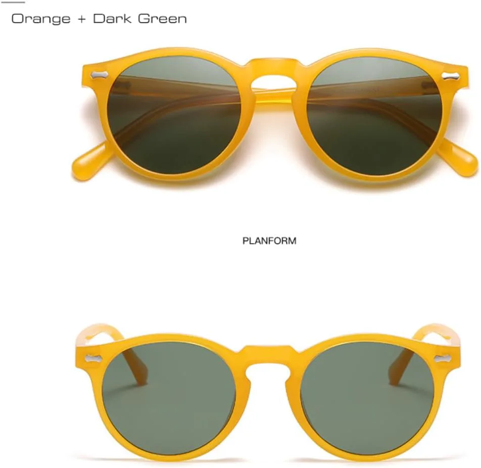 

Ретро круглые солнцезащитные очки для женщин, модные, с заклепками, защита от УФ-излучения UV400, для мужчин, панк, темно-зеленые UUPTTPL, Clear Dark Green