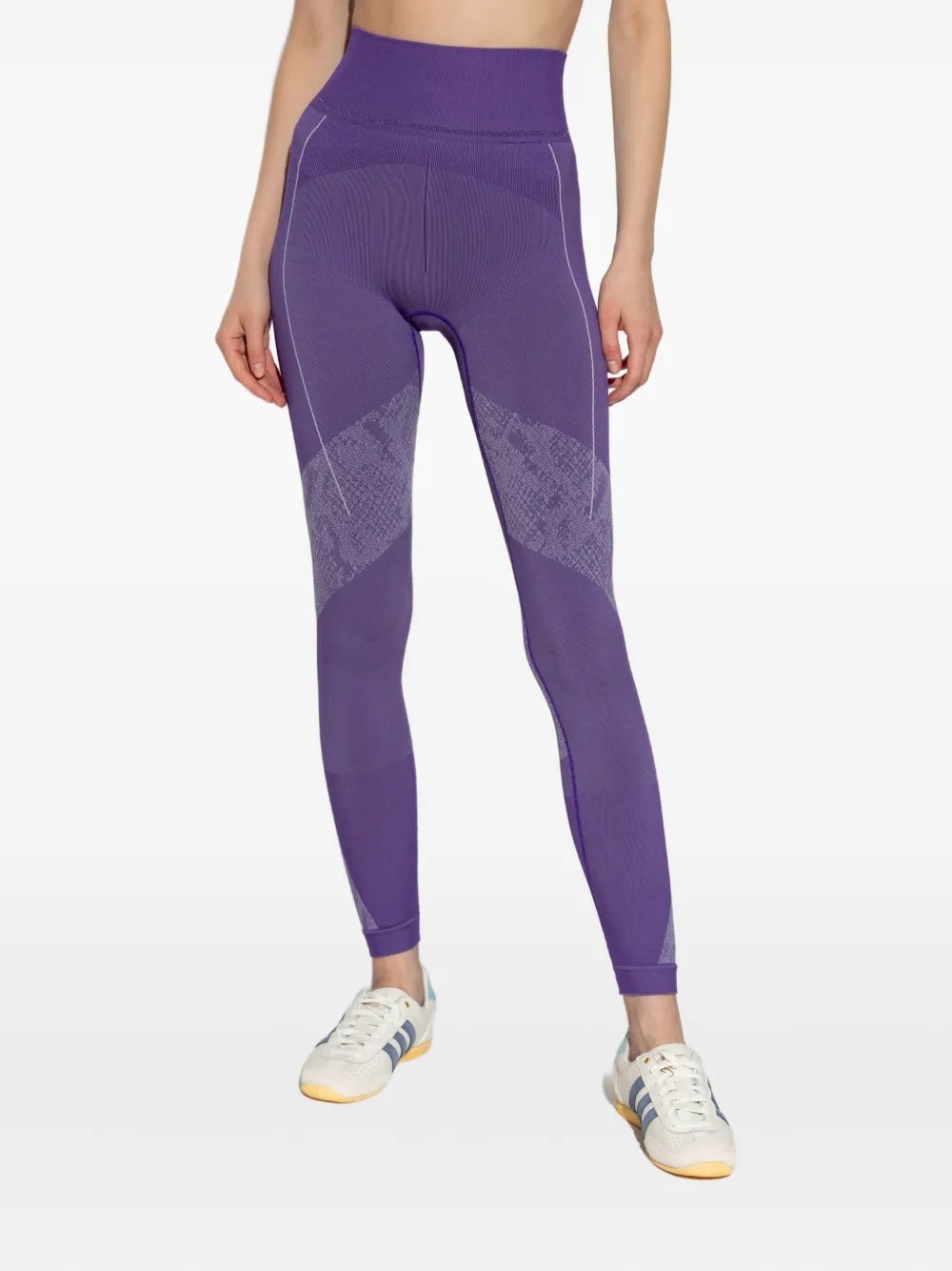 Бесшовные леггинсы со змеиным принтом adidas by Stella McCartney, фиолетовый — фото 3