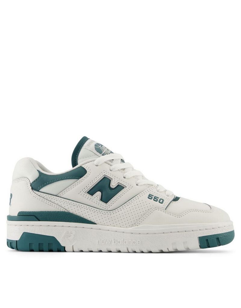 

New Balance - 550 - Бело-бирюзовые кроссовки, Зеленый, New Balance - 550 - Бело-бирюзовые кроссовки