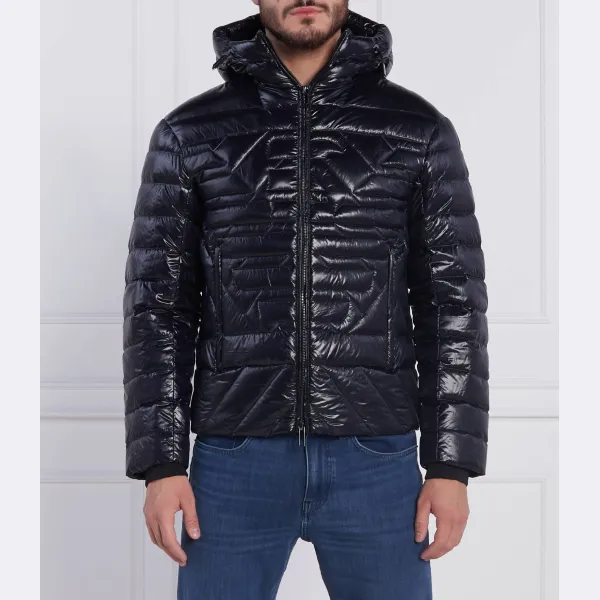 

Пуховик стандартного кроя Emporio Armani, синий