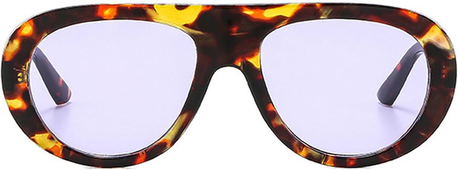 

Винтажные женские солнцезащитные очки-пилот, модные леопардовые очки конфетных оттенков с защитой от УФ-излучения UV400, мужские солнцезащитные очки в стиле панк mincl, Leopard Purple