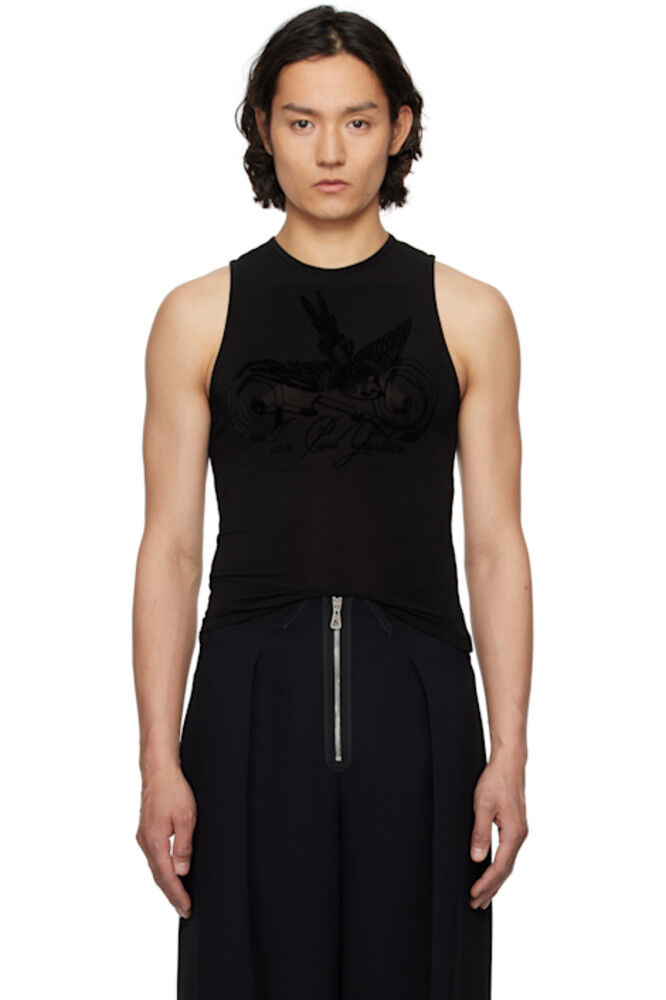 

Черная майка с татуировкой Flock Jean Paul Gaultier